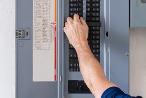 Resetting Tripped Breaker In Residential Electricity Power Panel