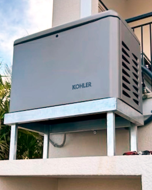 Climate Design Home Services Kohler generator installation in St. Petersburg, Florida.