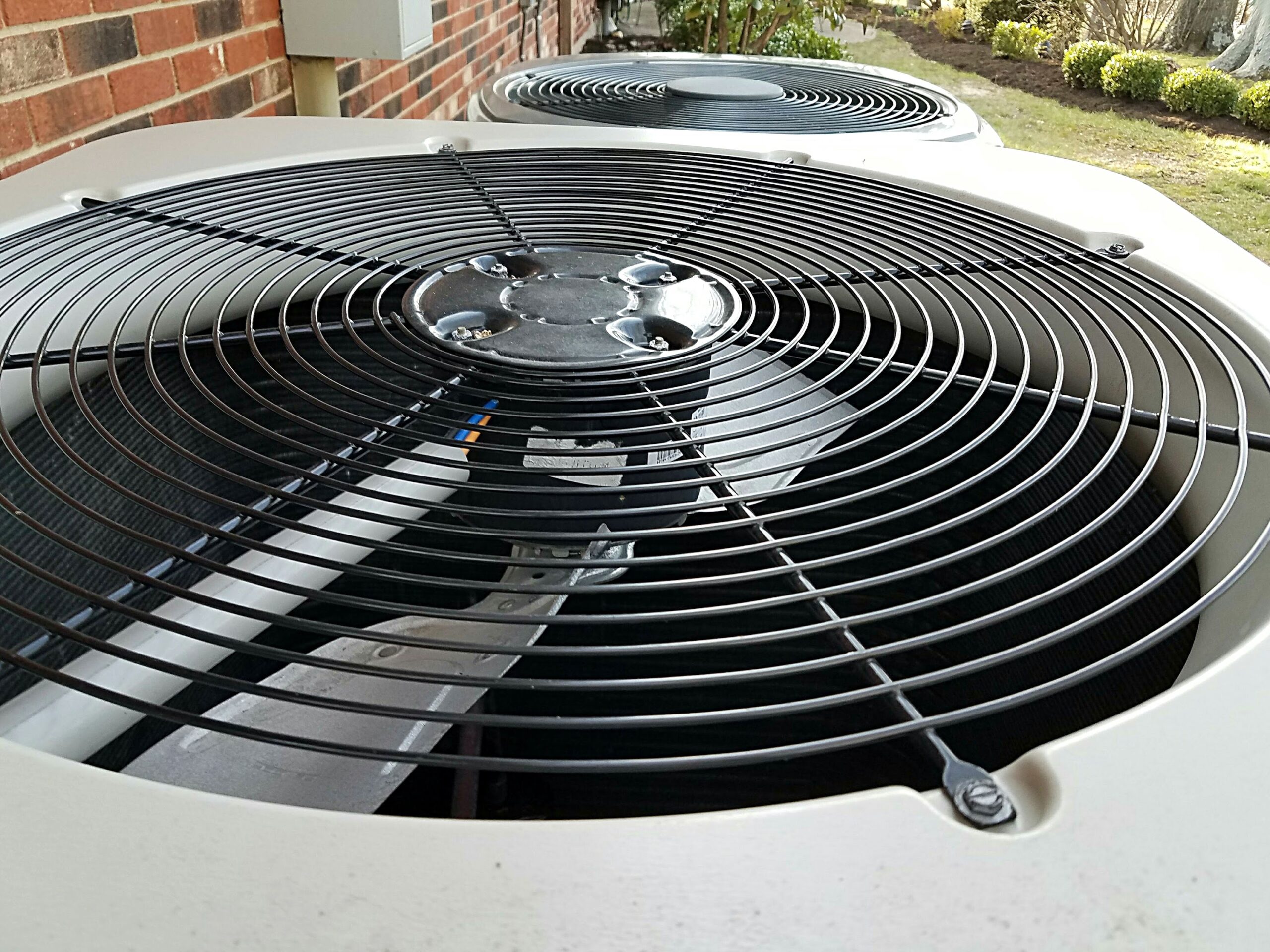 Closeup of an air conditioner fan